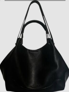 Sondra Roberts Squared Vegan Leather Tote Satchel In Black